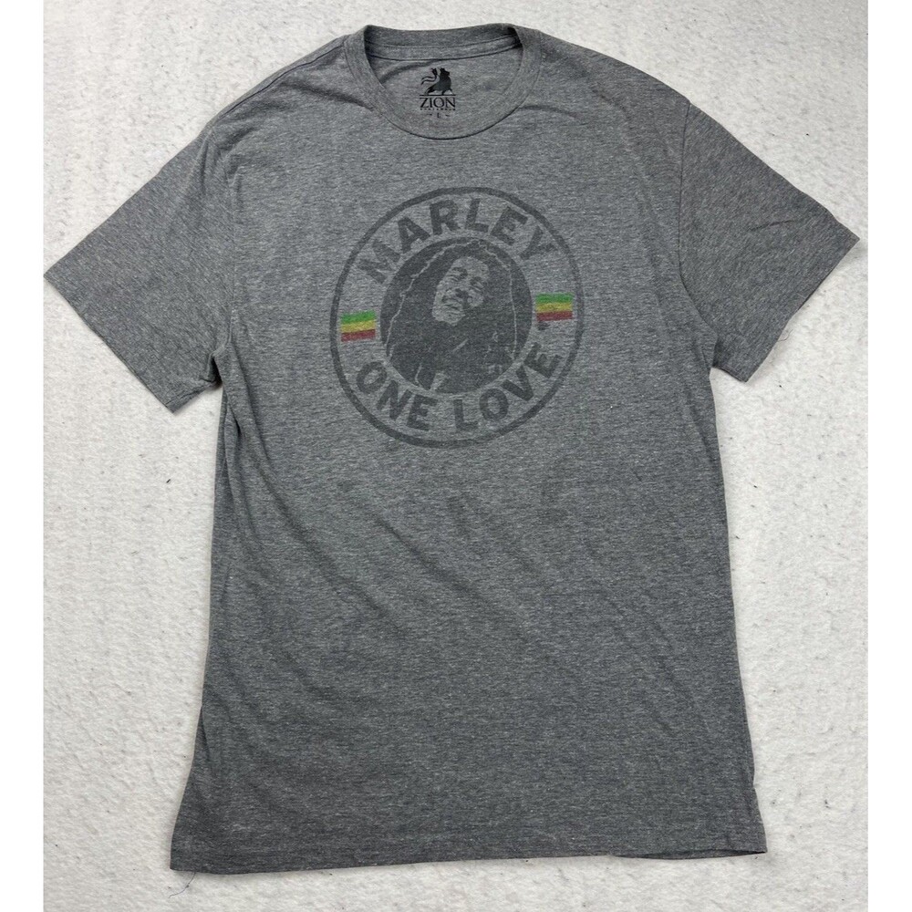 Bob Marley Men’s Large Gray Crew Neck One Love Short Sleeve T-Shirt